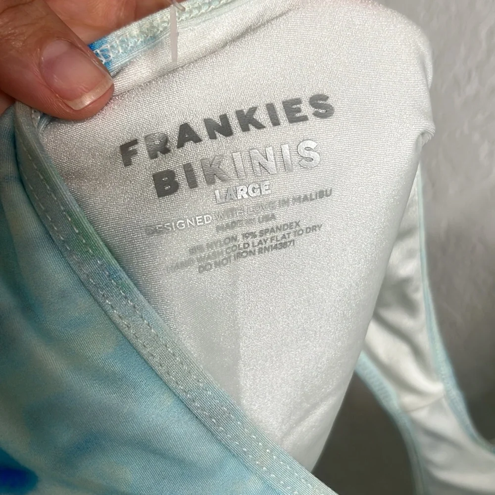 NEW Frankies Bikinis Amanda Satin One Piece in Oceana Sz L